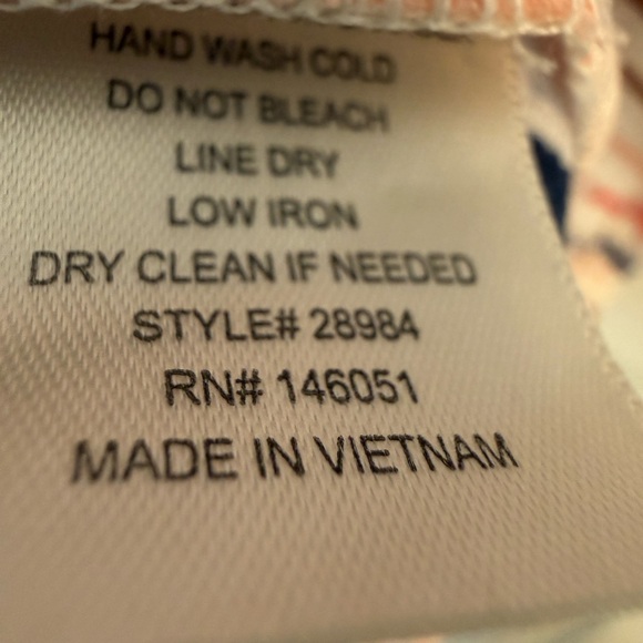 Monteau Striped Tie Front Blouse Womens Large Keyhole Back Short Sleeve Top - Picture 4 of 12